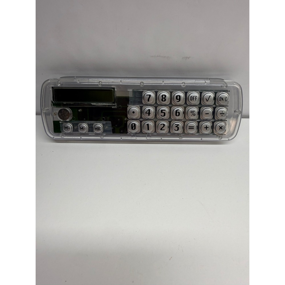 Vintage Rite Aid Clear Pencil Case Calculator Y2K Transparent Tech Model 944894